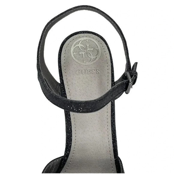 Guess Jordie Black Glitter Metallic Womens Heels Size 7.5M - Picture 7 of 11